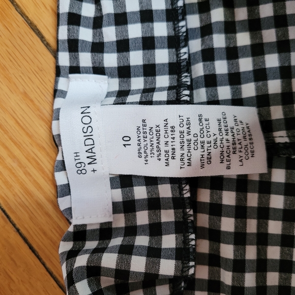 89th & Madison wide leg paper bag gingham pants - Picture 6 of 10